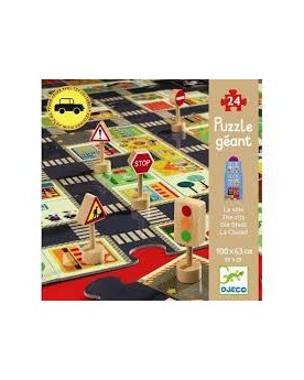 Puzzle géant La ville. Circuits et véhicules  – Serpent à Lunettes