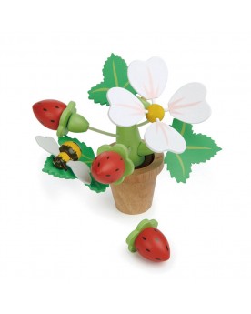 Pot de fleur avec fraises Au jardin  – Serpent à Lunettes