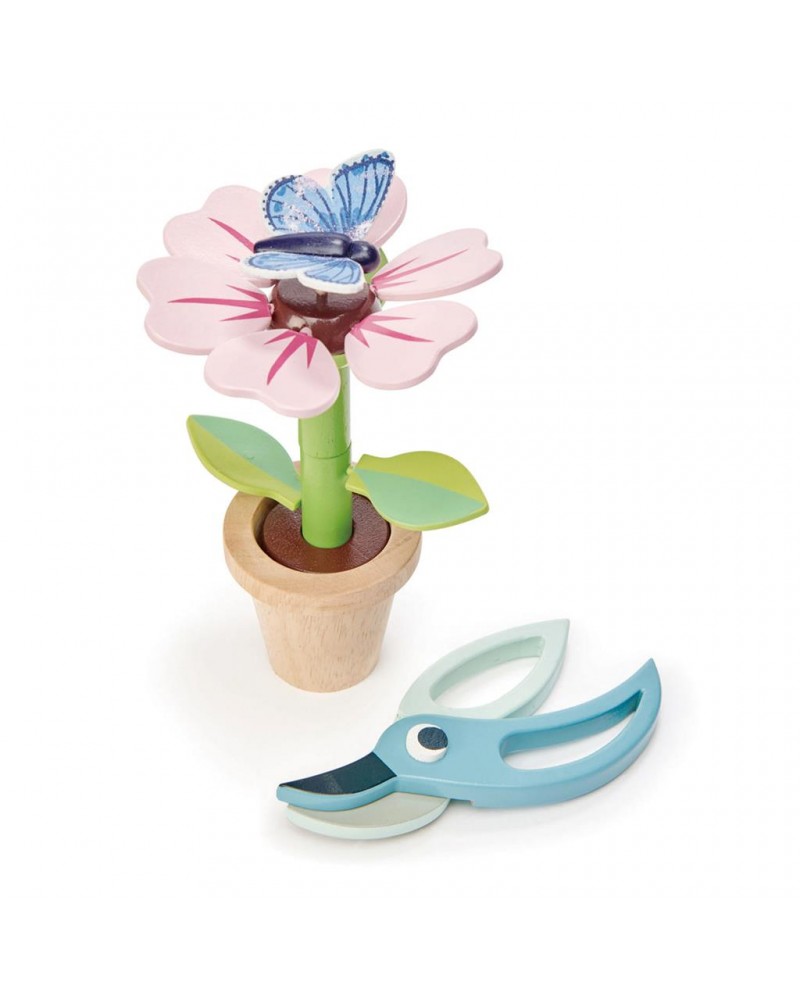 Pot de fleur et papillon Au jardin  – Serpent à Lunettes