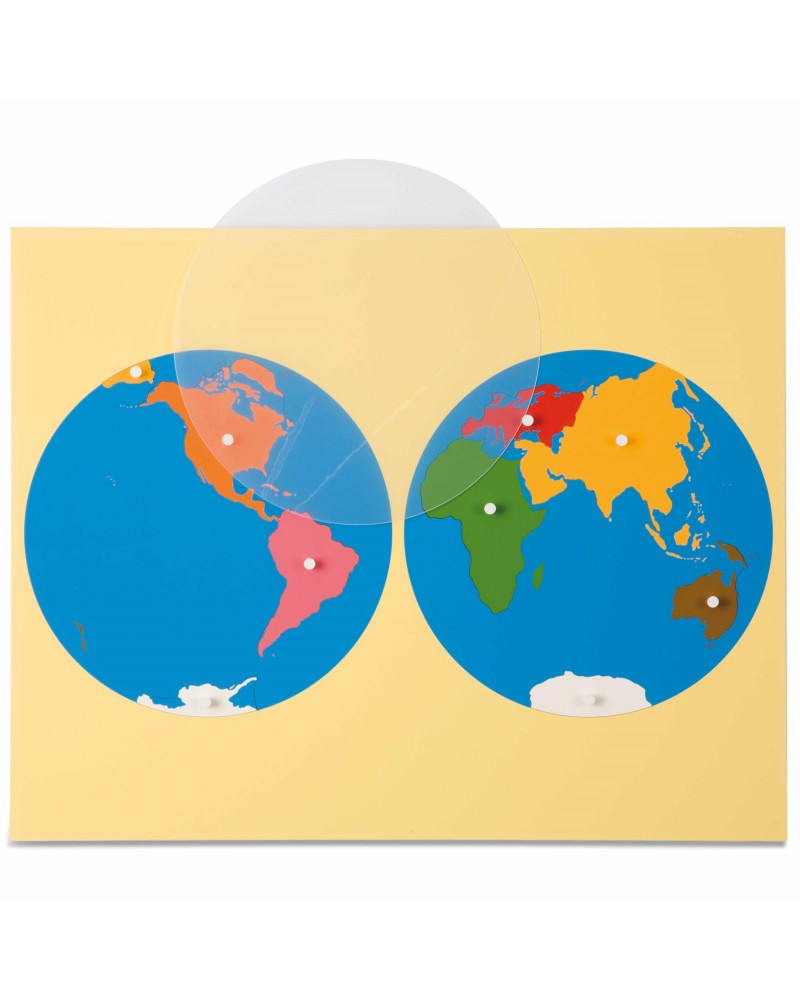 Carte puzzle: les continents Géographie  – Serpent à Lunettes