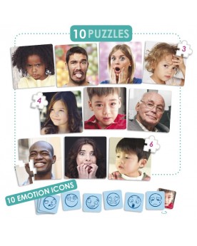 Lot de 10 puzzles Les 10 émotions Puzzles  – Serpent à Lunettes