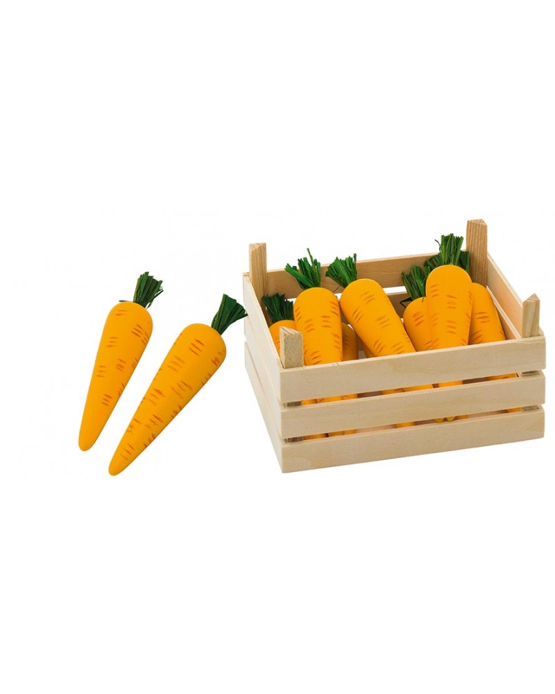 10 carottes dans une cagette Marchandes  – Serpent à Lunettes