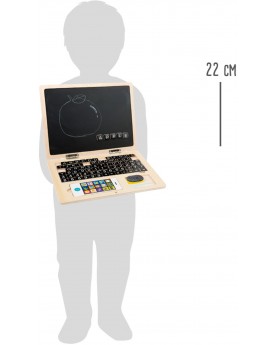 Ordinateur portable en bois avec tableau aimanté A l'école  – Serpent à Lunettes