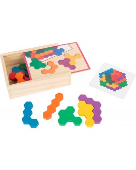 Puzzle en bois Hexagone Solitaires et casse-têtes  – Serpent à Lunettes