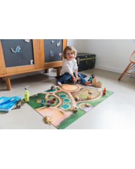 Tapis de jeu "Royaume des animaux" taille S Circuits et véhicules  – Serpent à Lunettes