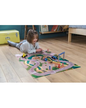 Tapis de jeu "Circuit urbain" taille S Circuits et véhicules  – Serpent à Lunettes