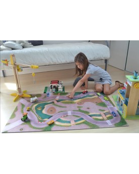 Tapis de jeu "Circuit urbain" taille M Circuits et véhicules  – Serpent à Lunettes