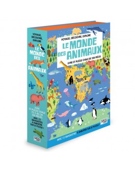 Puzzle-livre 200 pièces Le monde des animaux Puzzles  – Serpent à Lunettes