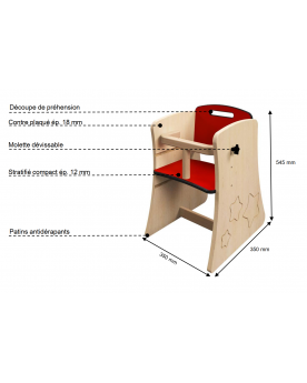 Chaise évolutive pour enfant à mobilité réduite Tables et chaises  – Serpent à Lunettes