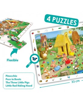 Set de 4 puzzles d'observation: les contes Puzzles  – Serpent à Lunettes