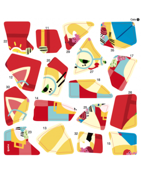 3 puzzles éducatifs 35 stickers Amis Puzzles  – Serpent à Lunettes