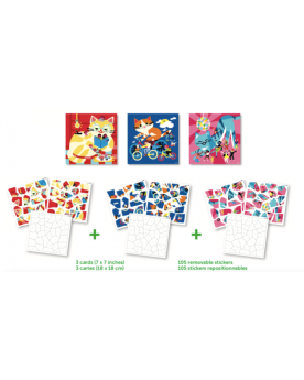 3 puzzles éducatifs 35 stickers Amis Puzzles  – Serpent à Lunettes