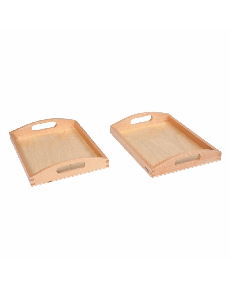 Lot de 2 petits plateaux en bois Montessori  – Serpent à Lunettes