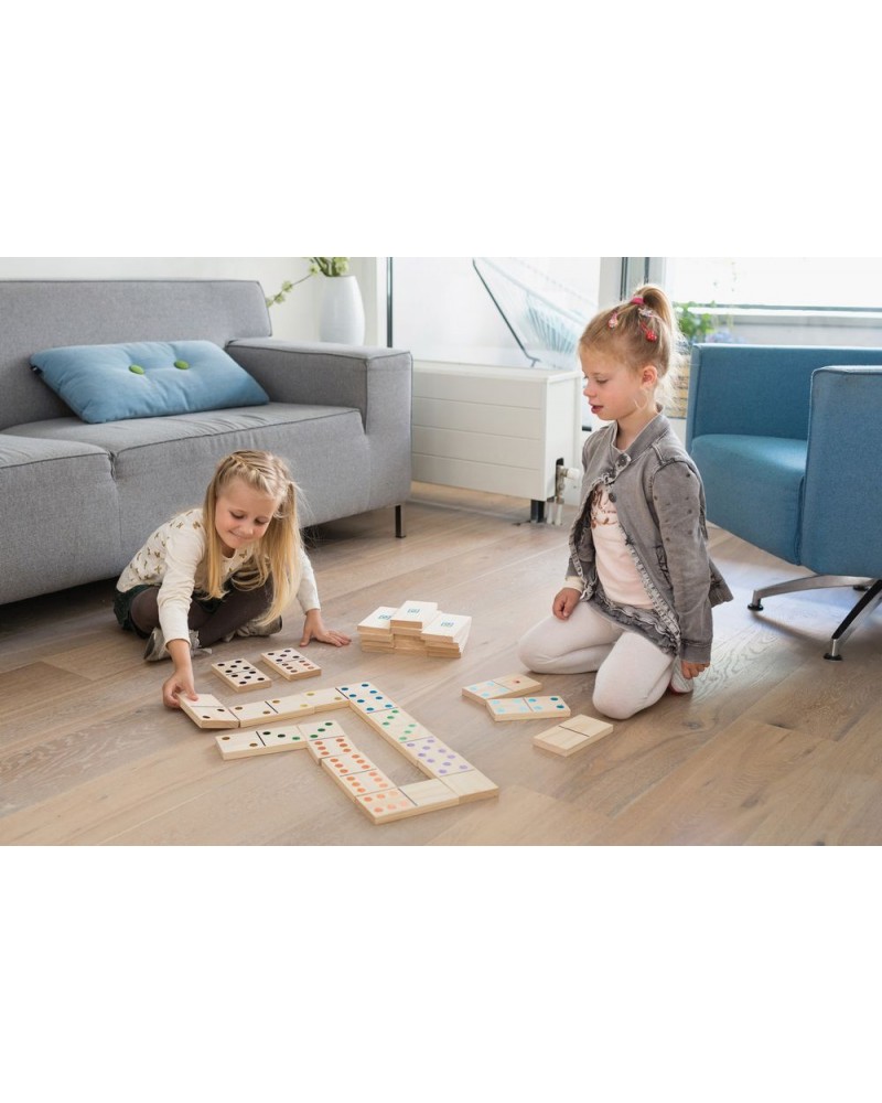 Jeu domino géant en bois points colorés animations extérieures plein air