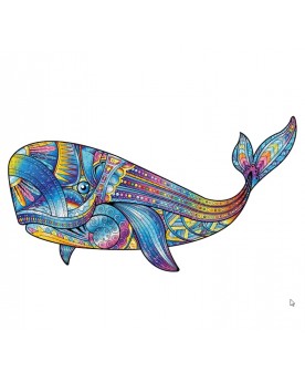 Puzzle 200 pièces en bois Baleine bleue