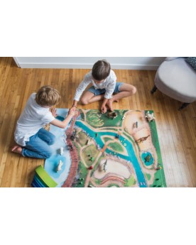 Tapis de jeu "Royaume des animaux" taille M Circuits et véhicules  – Serpent à Lunettes