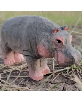 Hippopotame en bois