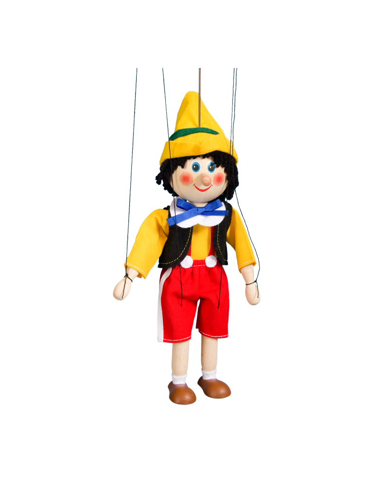 Marionnette ancienne à fil Pinocchio en bois fait main