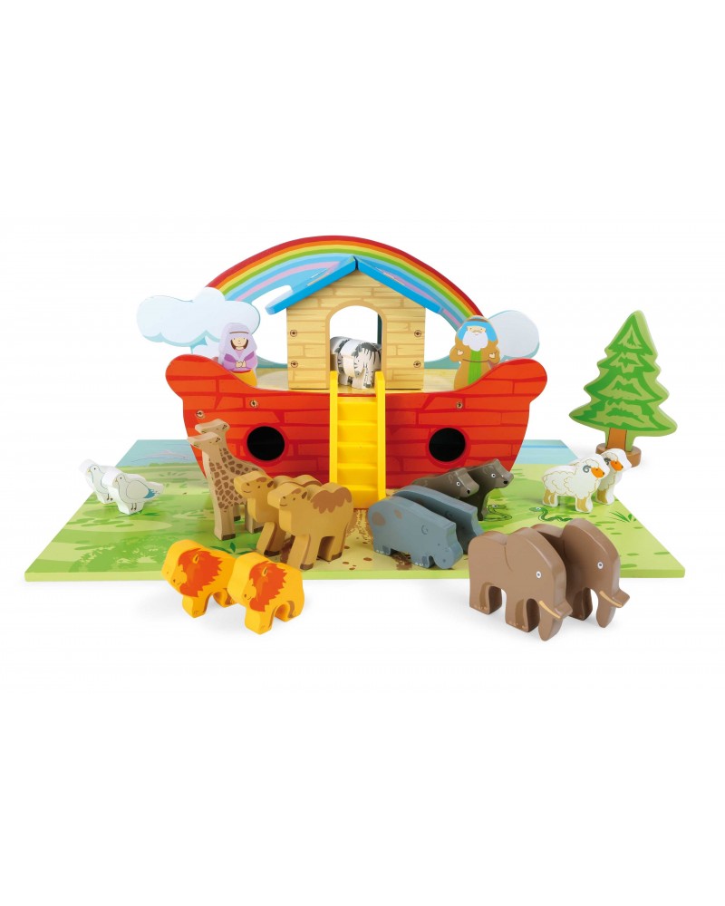 Arche de Noé en bois, ensemble de jeu Zoo, cirque, arches et crèches  – Serpent à Lunettes