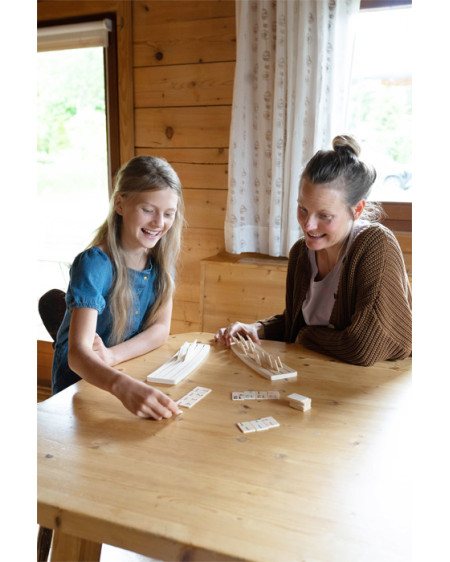 Grand rummy dans une boîte en bois faite à la main - Blanc - Pièces
