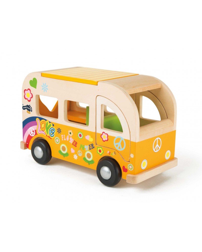 Bus de jeu hippie en bois Au volant  – Serpent à Lunettes