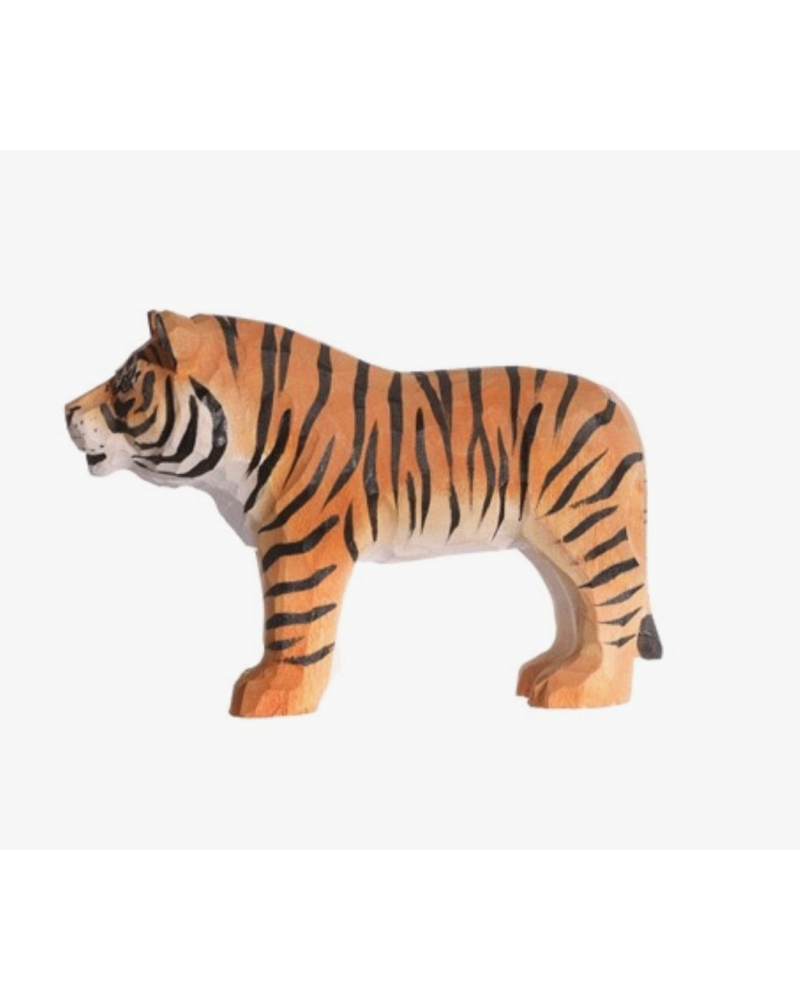 Tampon batik indien tigre en bois sculpté à la main, pochoir - btm18