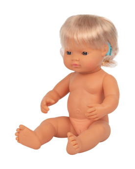 Poupée inclusive fille 38 cm avec appareil auditif