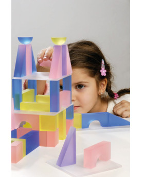 28 blocs de construction pastel pour table lumineuse
