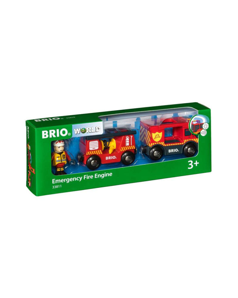 Camion De Pompiers Avec Sons Et Lumières – Compatible Rails En Bois Thomas & Brio – Jouet Enfant 3 Ans Et Plus – Aimants