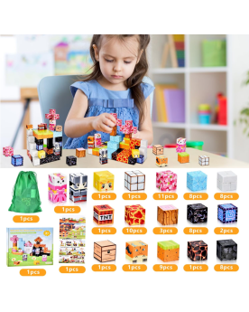 79 blocs de construction aimantés "Pays féerique" 2 cm