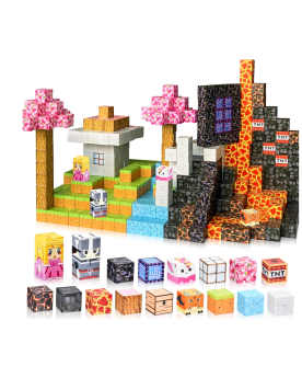 79 blocs de construction aimantés "Pays féerique" 2 cm