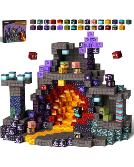 100 blocs de construction aimantés "La caverne de Gemfifre" 2,5 cm