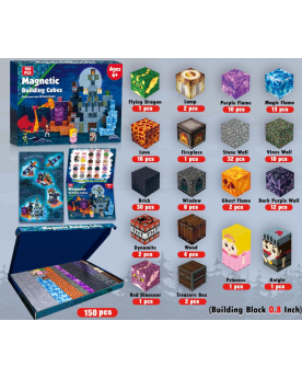 150 blocs de construction aimantés "Le sauvetage de la Princesse" 2 cm