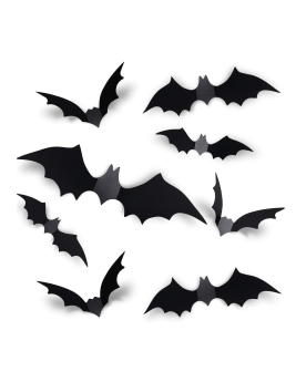 Lot de 60 silhouettes de chauve-souris adhésives