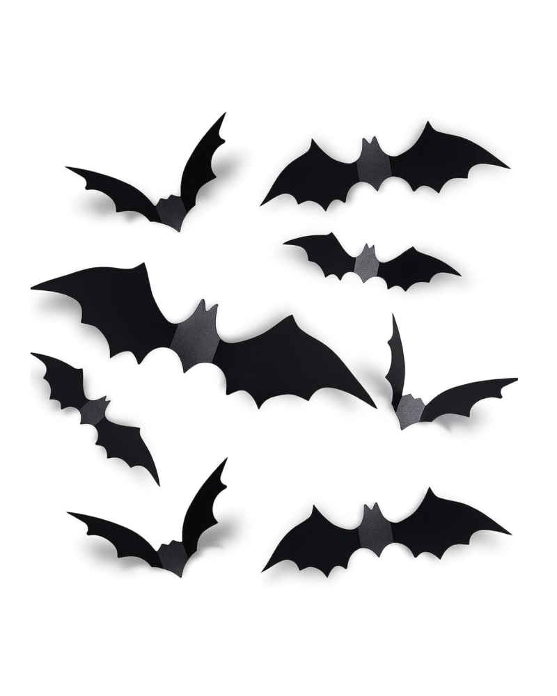 Lot de 60 silhouettes de chauve-souris adhésives
