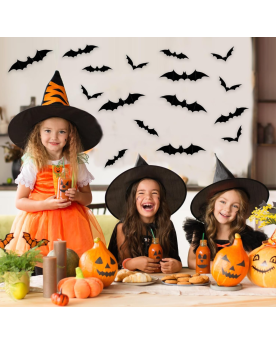 Lot de 60 silhouettes de chauve-souris adhésives