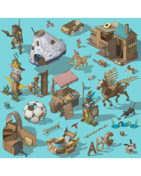Makedo kit Invent 360 pièces