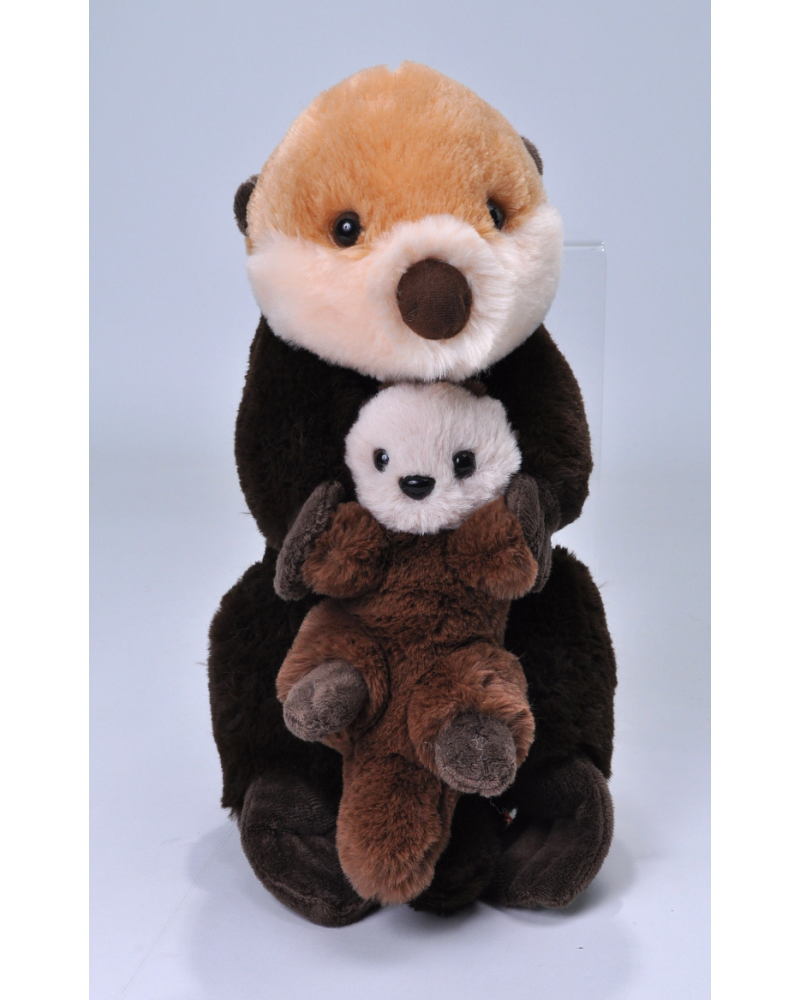 Peluche Loutre de mer maman et bébé 25 cm