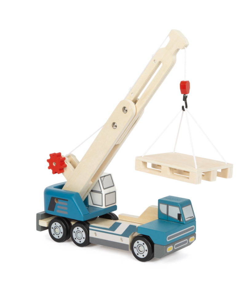 Camion-grue avec palette
