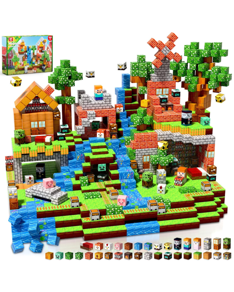 300 blocs de construction aimantés Thème forêt 2 cm