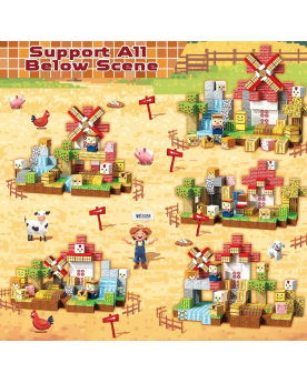 150 blocs de construction aimantés Thème ferme2 cm