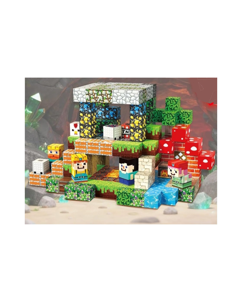 200 blocs de construction aimantés "Chasse au trésor" 2 cm