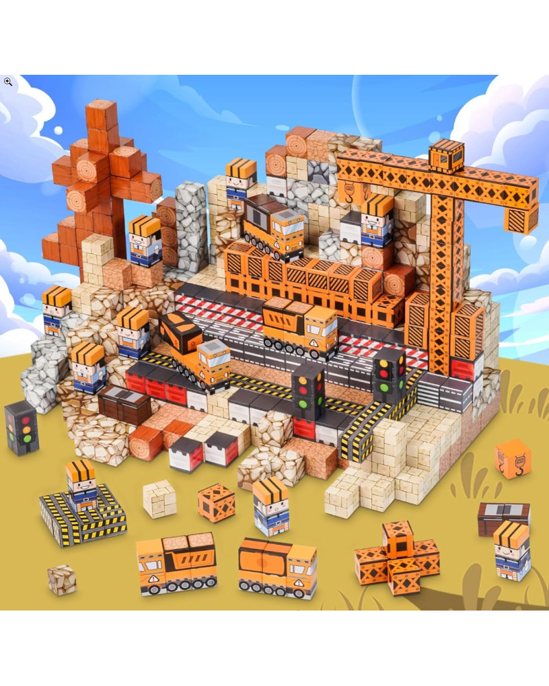 150 blocs de construction aimantés "Infrastructures" 2 cm
