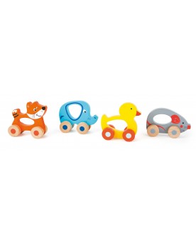 Animaux à pousser colorés Jouets à tirer et pousser  – Serpent à Lunettes