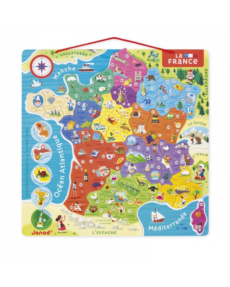 Puzzle Carte de France magnétique Puzzles  – Serpent à Lunettes