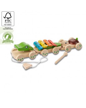 Train musical Jouets à tirer et pousser  – Serpent à Lunettes