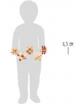 Lot de 6 casse-têtes en bois Solitaires et casse-têtes  – Serpent à Lunettes