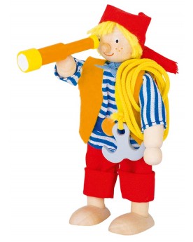 Figurine en bois articulée, Pirate Poupées et peluches  – Serpent à Lunettes