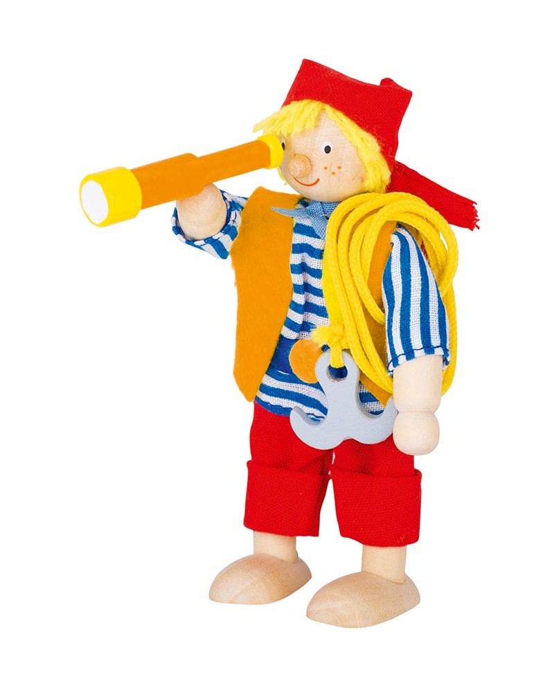 Figurine en bois articulée, Pirate Poupées et peluches  – Serpent à Lunettes