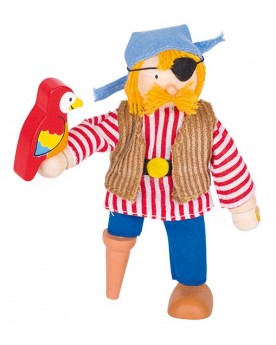 Figurine en bois articulée, Pirate Poupées et peluches  – Serpent à Lunettes